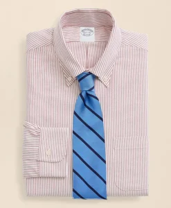 American-Made Oxford Cloth Button-Down Stripe Dress Shirt