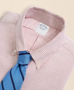 American-Made Oxford Cloth Button-Down Stripe Dress Shirt