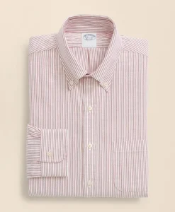 American-Made Oxford Cloth Button-Down Stripe Dress Shirt