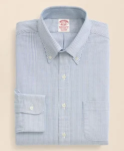 American-Made Oxford Cloth Button-Down Stripe Dress Shirt