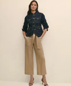Belted Wide-Leg Utility Pants