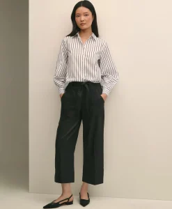 Belted Wide-Leg Utility Pants