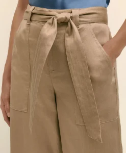 Belted Wide-Leg Utility Pants