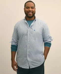 Big & Tall Friday Shirt, Poplin Bengal Stripe