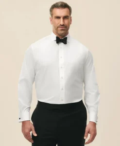 Big & Tall Non-Iron Supima® Cotton Poplin Londoner Collar, Tuxedo Shirt