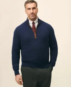 Big & Tall 3-Ply Cashmere Quarter-Zip Sweater