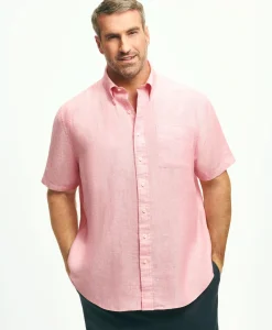 Big & Tall Sport Shirt,Short-Sleeve Irish Linen