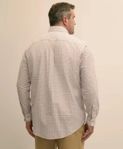 Big & Tall Stretch Cotton Non-Iron Oxford Polo Button Down, Windowpane Sport Shirt