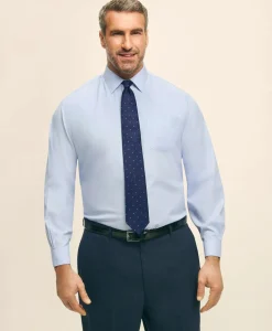Big & Tall Stretch Dress Shirt, Non-Iron Pinpoint Spread Collar