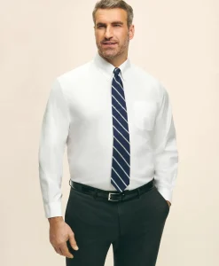 Big & Tall Stretch Dress Shirt, Non-Iron Pinpoint Button-Down Collar