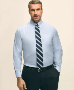 Big & Tall Stretch Dress Shirt, Non-Iron Pinpoint Button-Down Collar
