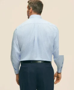 Big & Tall Stretch Supima® Cotton Non-Iron Pinpoint Oxford Ainsley Collar, Gingham Dress Shirt