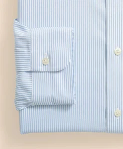 Big & Tall Stretch Supima® Cotton Non-Iron Pinpoint Oxford Button-Down Collar, Candy Stripe Dress Shirt