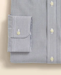 Big & Tall Stretch Supima® Cotton Non-Iron Pinpoint Oxford Button-Down Collar, Candy Stripe Dress Shirt