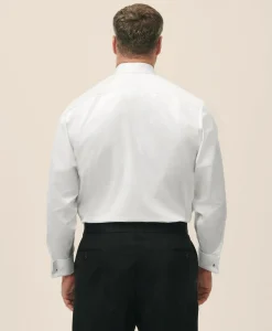 Big & Tall Supima® Cotton Poplin English Collar, 10-Pleat Tuxedo Shirt