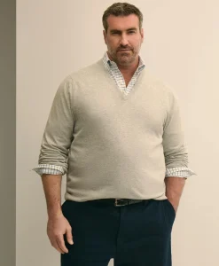 Big & Tall Supima® Cotton V-Neck Sweater
