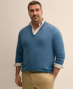 Big & Tall Supima® Cotton V-Neck Sweater