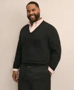 Big & Tall Supima® Cotton V-Neck Sweater