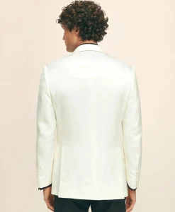 Black Fleece Peak Lapel Dinner Jacket in Silk Dupioni