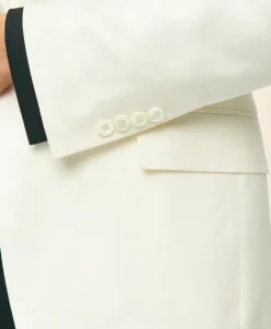 Black Fleece Peak Lapel Dinner Jacket in Silk Dupioni