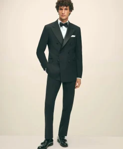 Black Fleece Peak Lapel Tuxedo in Wool-Silk