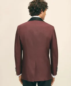 Black Fleece Satin Shawl Collar Dinner Jacket in Silk Hopsack