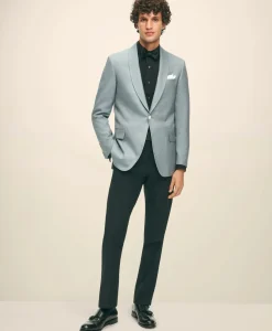 Black Fleece Shawl Collar Dinner Jacket in Silk Hopsack