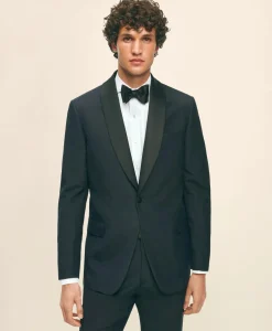 Black Fleece Shawl Collar Tuxedo in Silk-Linen