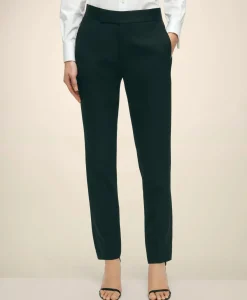 Black Fleece Tuxedo Pants in Wool