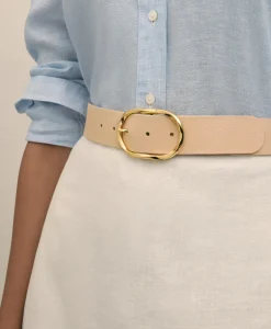 B-Low the Belt Gold-Tone & Leather Twisted Buckle Belt