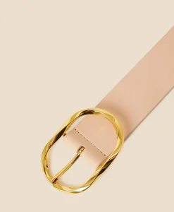 B-Low the Belt Gold-Tone & Leather Twisted Buckle Belt