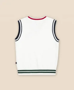 Boys Cotton Jacquard Varsity Sweater Vest
