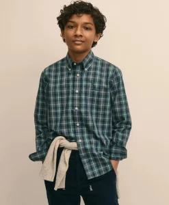 Boys Friday Shirt, Poplin Tartan