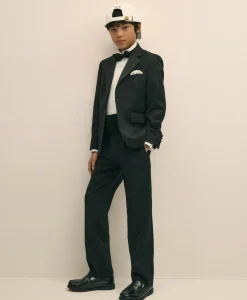 Boys Junior Stretch Wool Tuxedo Pants