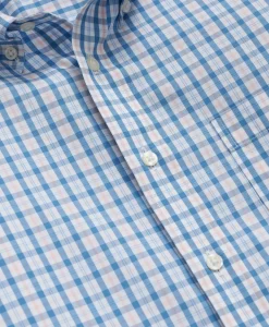 Boys Non-Iron Broadcloth Polo Button-Down Collar Check Sport Shirt