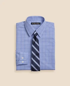 Boys Non-Iron Supima® Cotton Broadcloth Plaid Dress Shirt