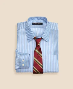 Boys Non-Iron Supima® Cotton Broadcloth Ground Stripe Dress Shirt