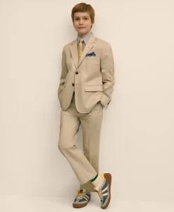 Boys Prep Stretch Cotton Suit Pants