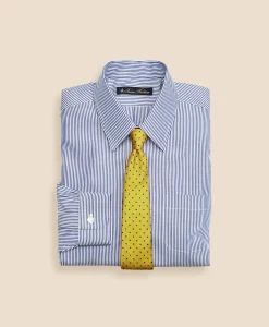 Boys Supima® Cotton Pinpoint Oxford Non-Iron Forward Point Collar Stripe Dress Shirt