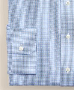Brooks Brothers Explorer Collection Non-Iron Twill Ainsley Collar, Mini Check Dress Shirt
