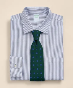 Brooks Brothers Explorer Collection Non-Iron Twill Ainsley Collar, Striped Dress Shirt