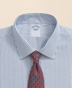 Brooks Brothers Explorer Collection Non-Iron Twill Ainsley Collar, Stripe Dress Shirt