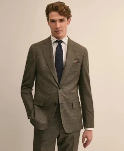 Brooks Brothers Explorer Collection Slim-Fit Overcheck Glen-Plaid Wool Suit Jacket
