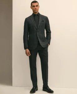 Brooks Brothers Explorer Collection Slim Fit Wool Windowpane Suit Pants