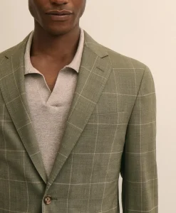 Brooks Brothers Explorer Collection Slim Fit Wool Windowpane Suit Jacket