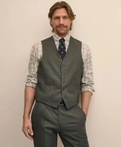 Brooks Brothers Explorer Collection Classic Fit Pinstripe Wool Vest