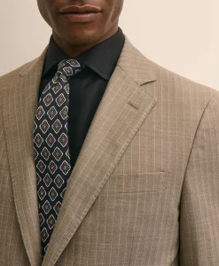 Brooks Brothers Explorer Collection Slim Fit Wool Stripe Suit Jacket