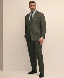 Brooks Brothers Explorer Collection Big & Tall Stretch Wool Blend Pinstripe Suit Pants