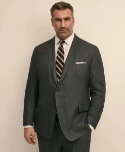 Brooks Brothers Explorer Collection Big & Tall Stretch Wool Blend Birdseye Suit Jacket