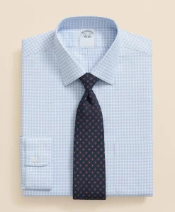Brooks Brothers Explorer Collection Non-Iron Twill Ainsley Collar, Gingham Dress Shirt